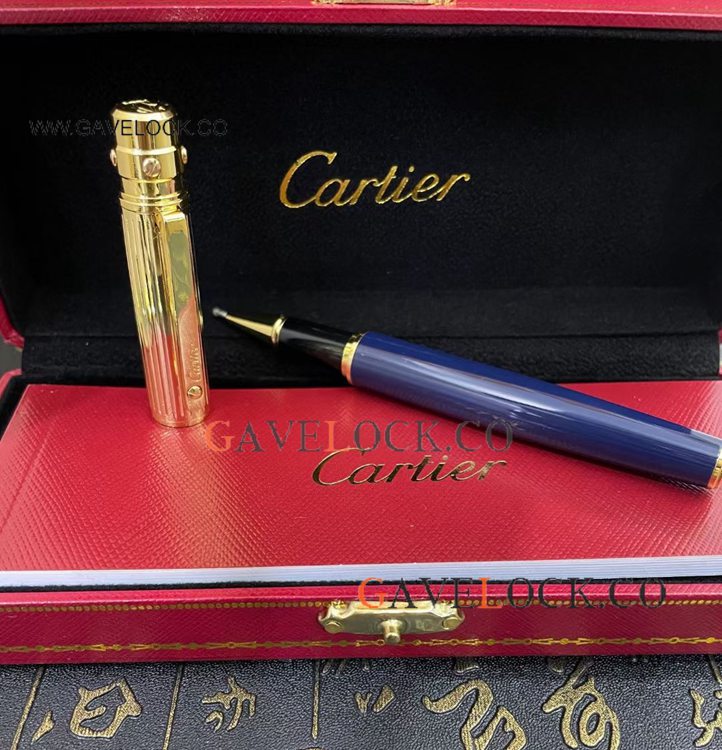 Copy Cartier Santos Writers Edition Gold-coated Cap Rollerball